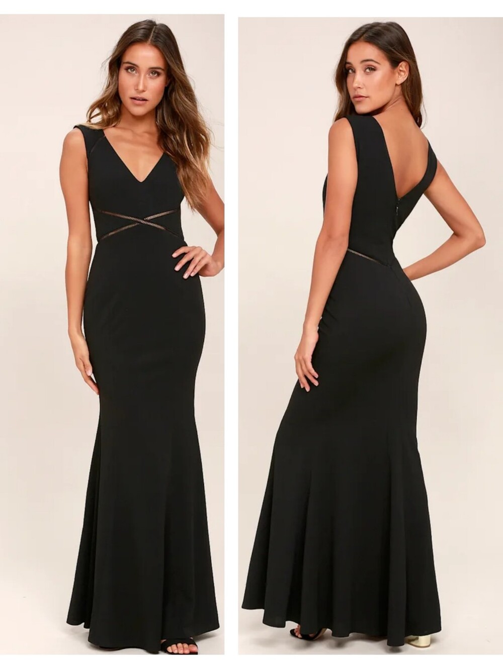 Lulus See You Swoon Black Maxi Dress Size Small